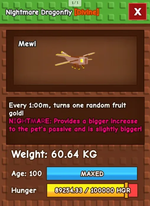 HUGE DRAGONFLY NM / VENOM / EVER 60KG-61KG AGE 100