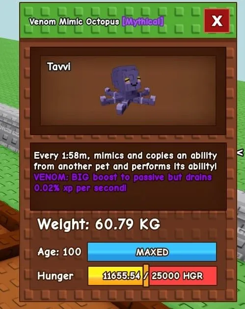 2 VENOM Mimic Octopus Max Age 60 Kg Big Passive VISUAL RARE — Account account