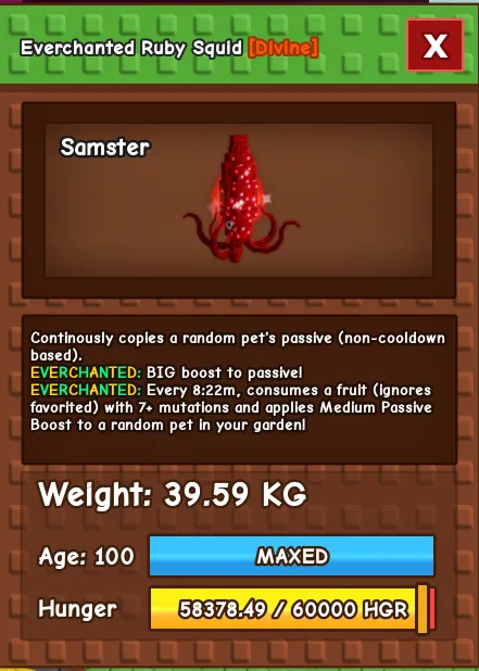 Everchanted Ruby Squid 38-39KG — Account account