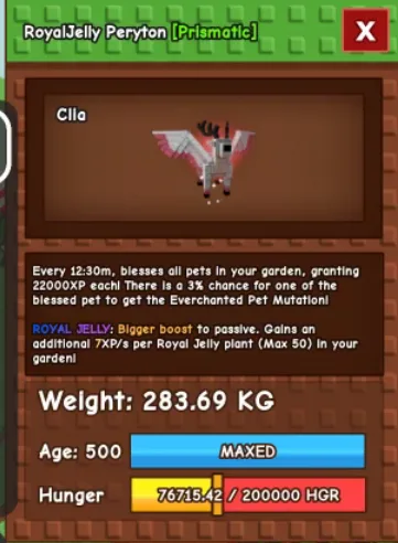 280kg+ RoyalJelly Peryton super handsome// max capped ability//age 500 — Account account