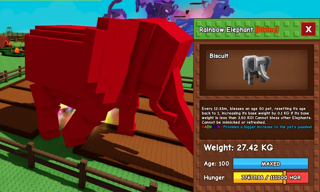 27.42kg Rainbow Elephant Aura Farming not RBH — Account account