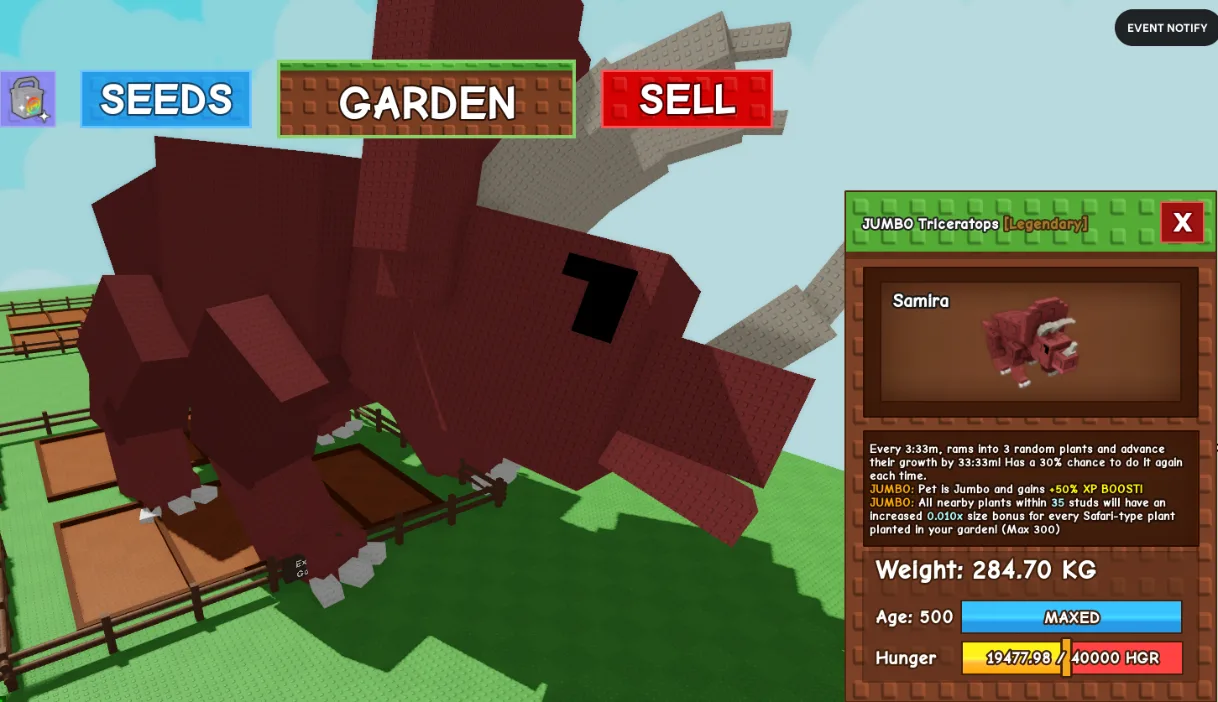 284.7kg JUMBO Triceratops