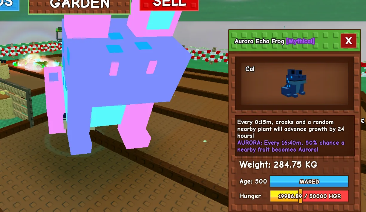 280+KG Aurora Echo Frog Mythical // super handsome // Age 500 MAXED // Aurora Fruit + 24H Growth