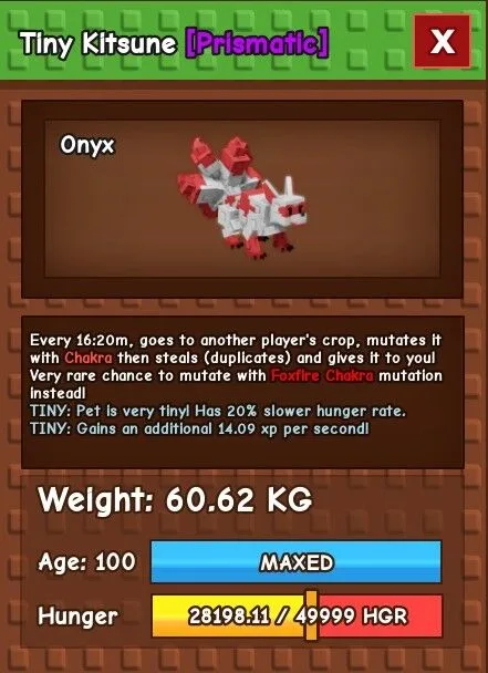 60KG - 61KG TINY KITSUNE — Account account