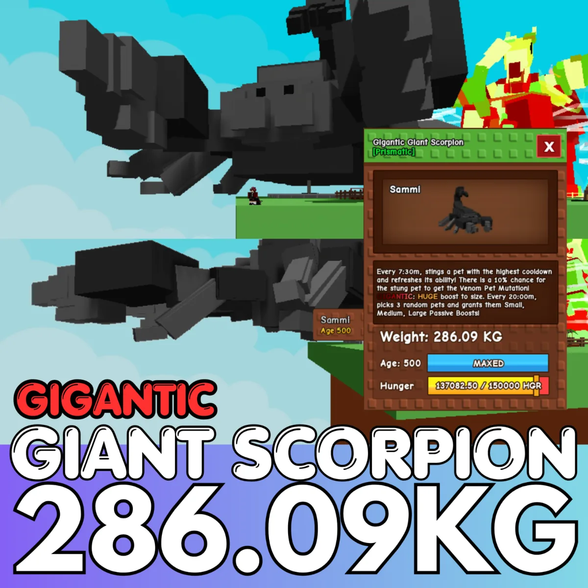 GIGANTIC Huge Giant Scorpion 286.09KG Age 500 INSTANT DELIVERY