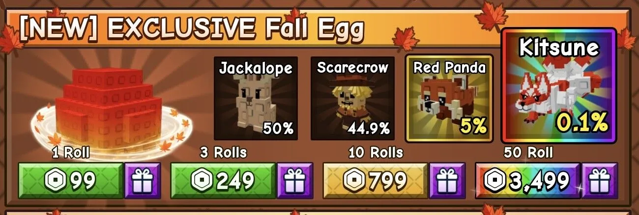 EXCLUSIVE fall egg x50