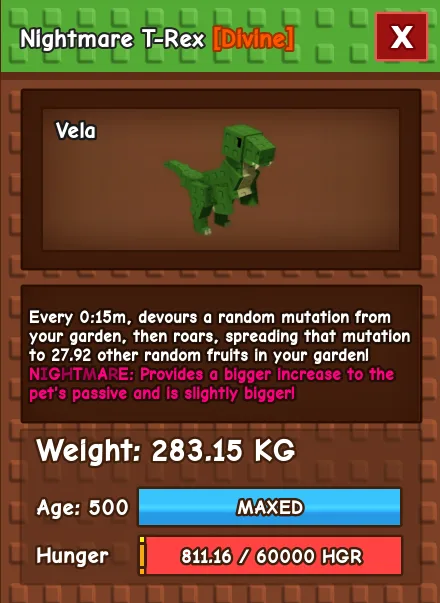 Nightmare T-Rex 280 KG Age 500 instant delivery nightmare trex titanic trex 280kg huge trex 280 kg nightmare mutation t-rex nightmare mutation tre