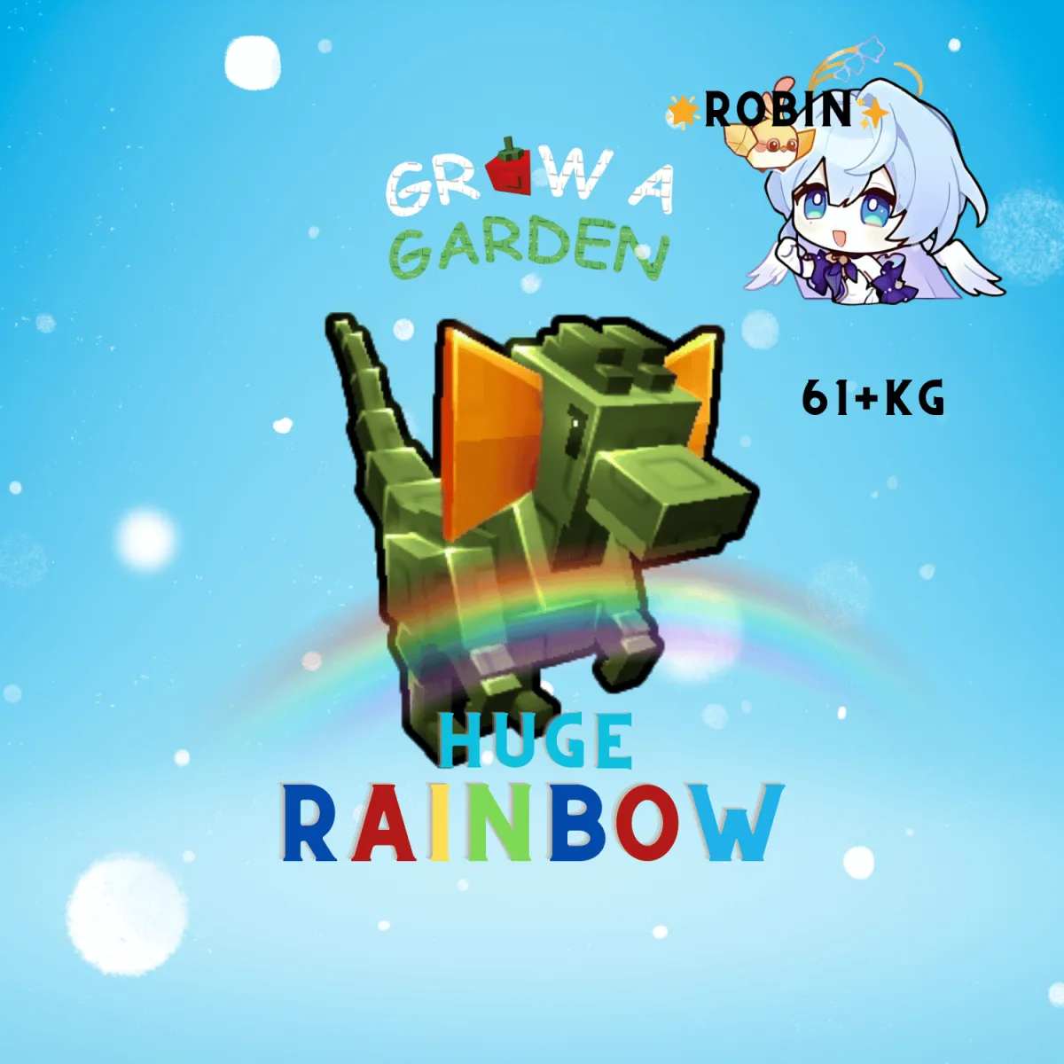 HUGE Rainbow Dilophosaurus - 61+ KG - Grow a Garden — Account account