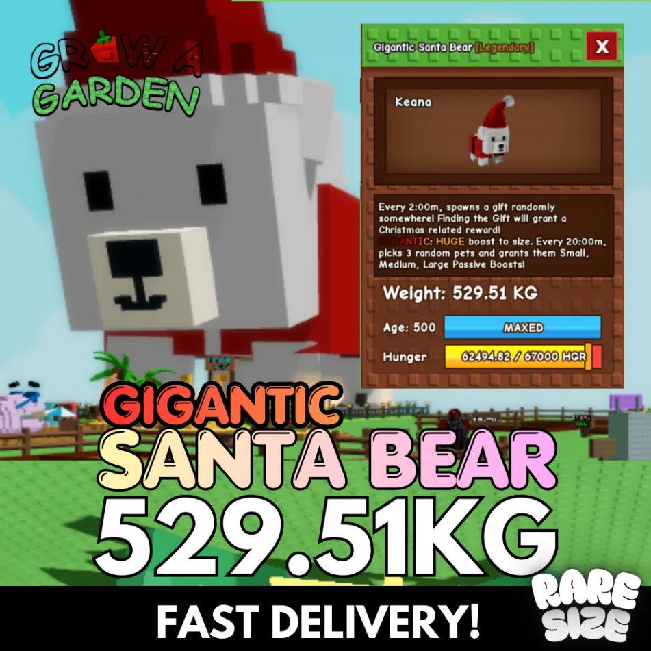 GIGANTIC SANTA BEAR 529.51KG COLOSSAL Rare Size INSTANT DELIVERY