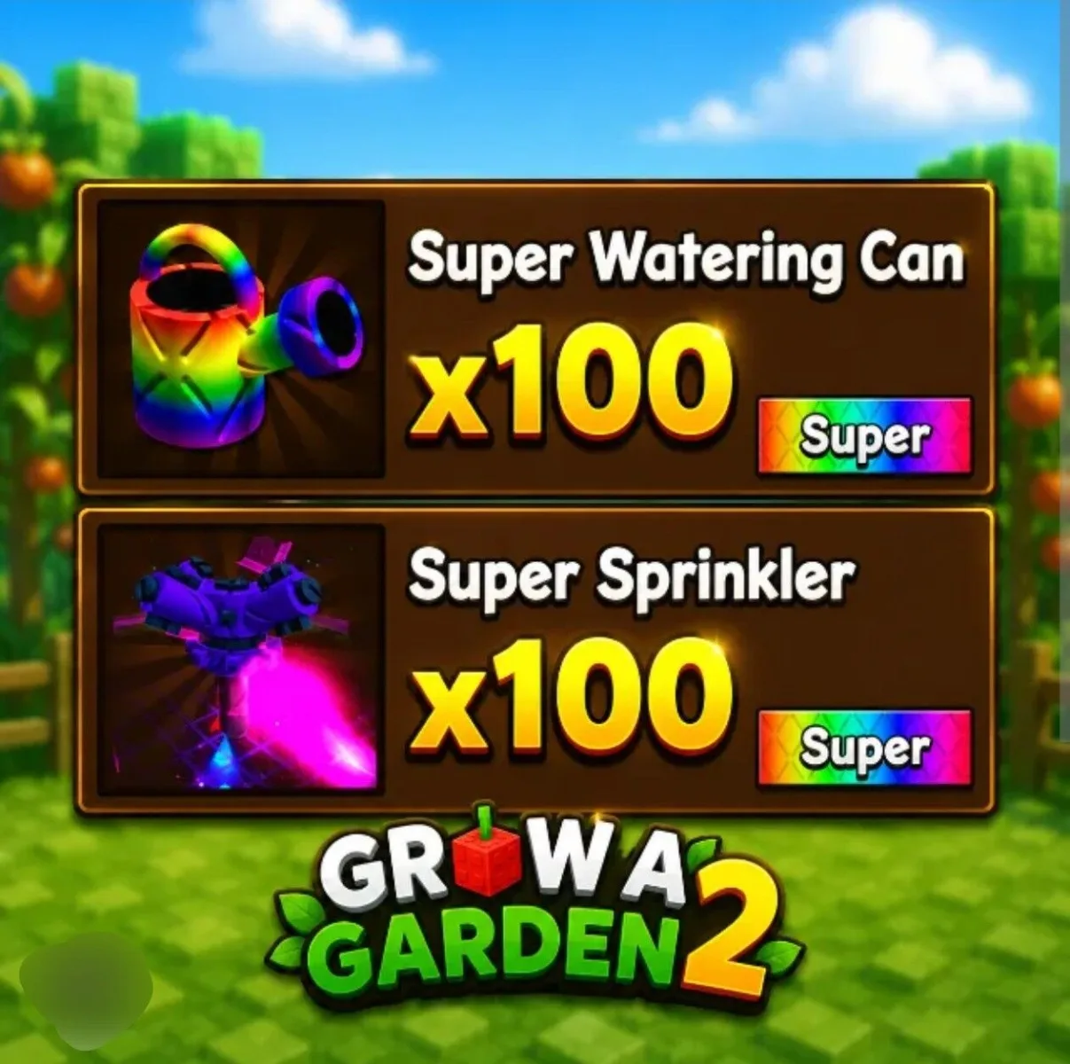 100x SUPER SPRINKLE + 100x SUPER WATERING CAN FREE 20x RAINBOW SEED