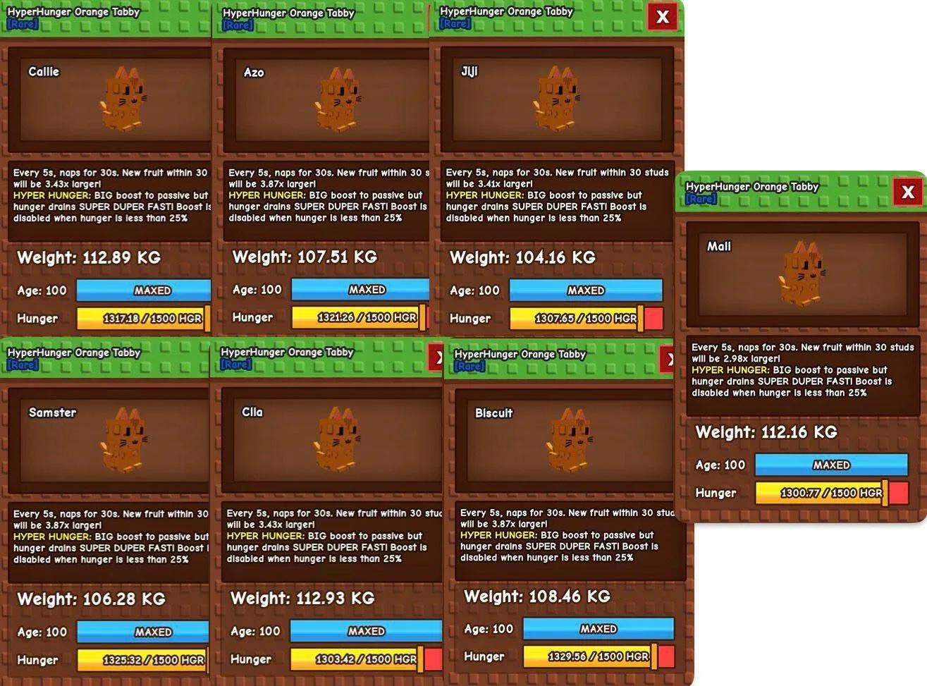 7 Titanic Huge Orange Tabby 100Kg - 112Kg+ 5s CD Colossal Godly