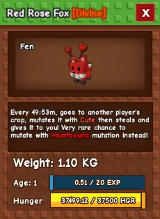 Red Rose Fox New Valentine Pet Normal Age 1! — Account account