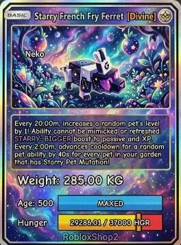 285KG OP MUTATION STARRY GIGANTIC FRENCH FRIES FERRET 5 0 0 AGE l READY TO USE - 20 MINS MAX CD - NO TOY LIMITED STOCK