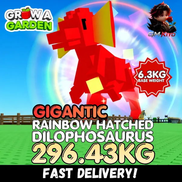 GIGANTIC Rainbow Hatched Dilophosaurus 296.43KG RBH Dilo Age 500 INSTANT DELIVERY