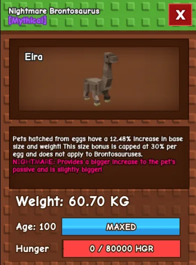 NIGHTMARE BRONTO 60.70 KG Level 100 Max Fast & Safe Delivery