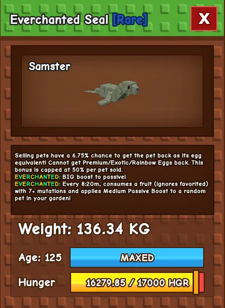 136.34kg EVERCHANTED SEAL super handsome // age 125 / base 111kg — Account account