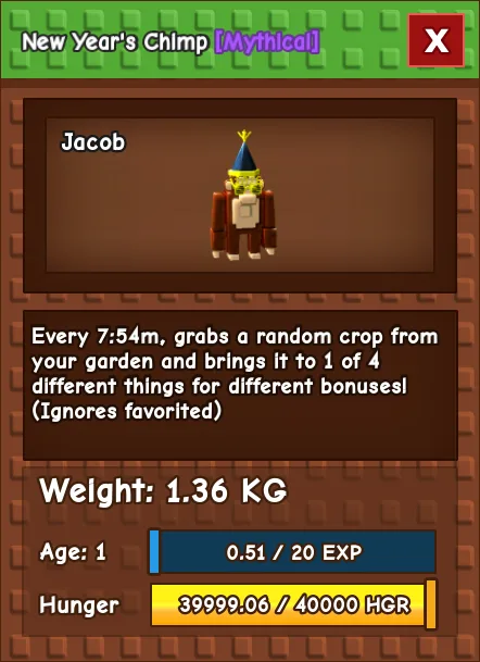 New Year's Chimp MYTHICAL Age 1 1.36KG
