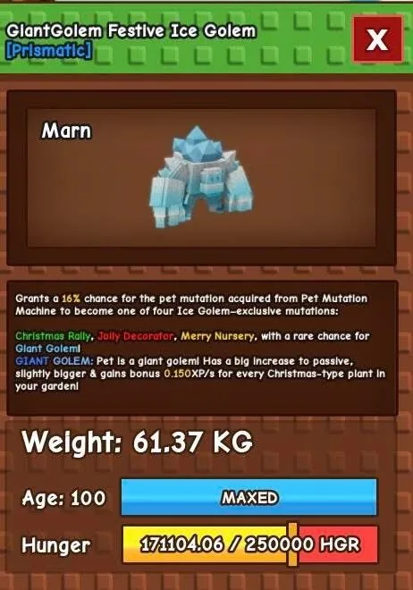 Festive Ice Golem 60-61KG+ CHEAPEST AND INSTANT DELIVERY — Account account