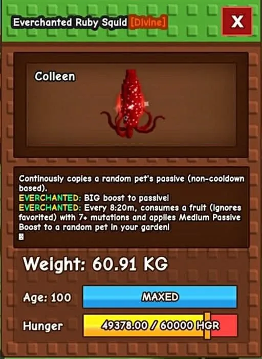 HUGE EVERCHANTED RUBY SQUID CHEAP AND FAST DELIVERY !!! — Account account