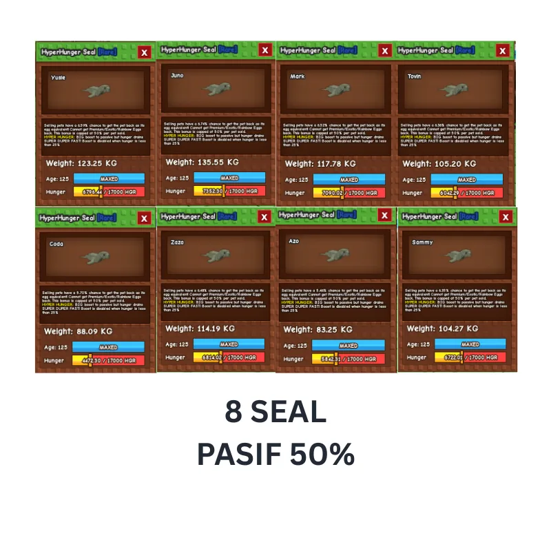 8 SEAL SET UP HATCH 50 PASIF SKILL GROW A GARDEN