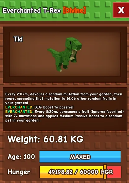 60KG - 61KG T REX NIGHTMARE / EVERCHANTED / VENOM! — Account account