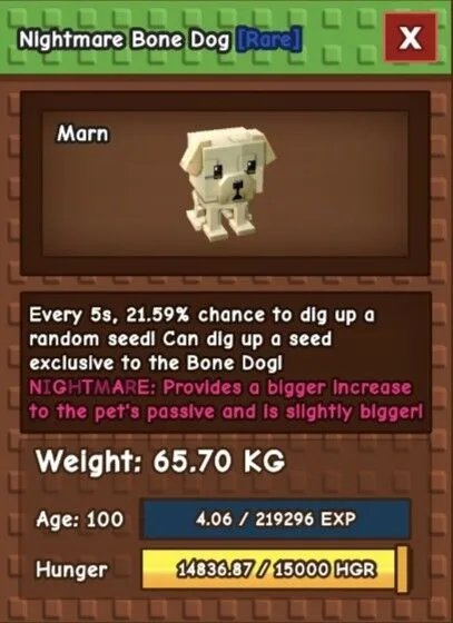 Titanic Bone Dog (65.70 KG) ONLY 5s COOLDOWN // UNLI Seed METHOD!