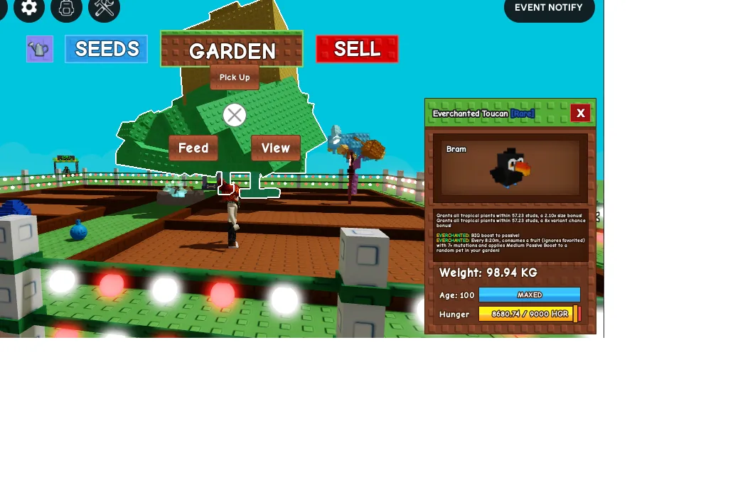 COLOSSAL TITANIC HUGE GIANT EVERCHANTED TOUCAN (EVERCHANTED MUTATION) 98.84KG 100AGE // CLEAN// CHEAP // RARE // RUSH — Account account