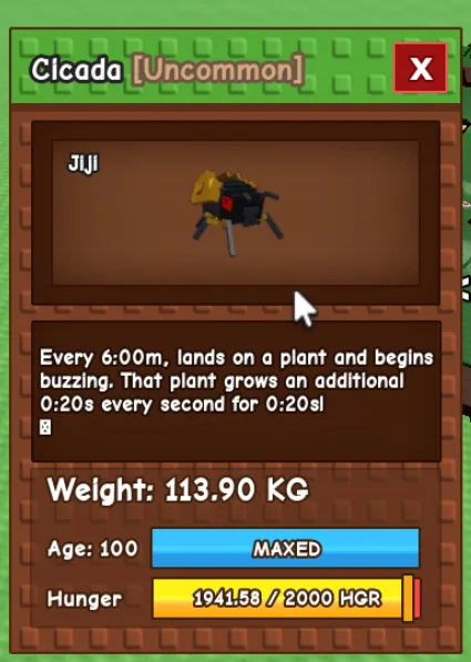113.90KG/11.39KG RARE KG CICADA — Account account