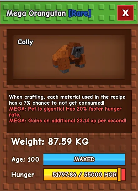 87.59KG Titan mega Orangutan Cheap and Instant delivery — Account account