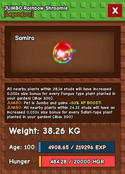38kg JUMBO Rainbow Hatched Shroomie — Account account