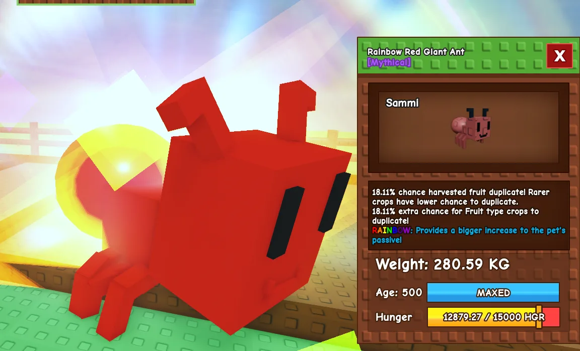 280.59kg Rainbow Red Giant Ant