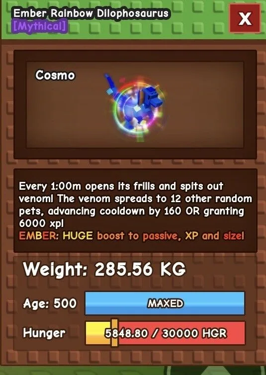 Rainbow hatched dilop AGE 500