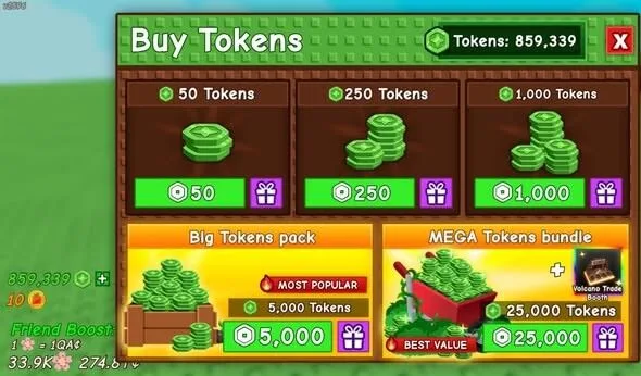 READY TRADING TOKEN ( 1000 TOKEN) Grow A Garden