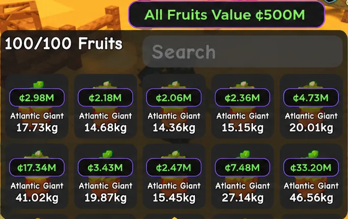 SHECKLES 500M Fall Harvest World