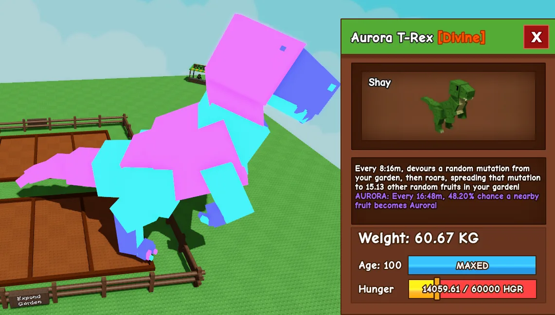 60.67kg+ Age 100 Aurora T-Rex
