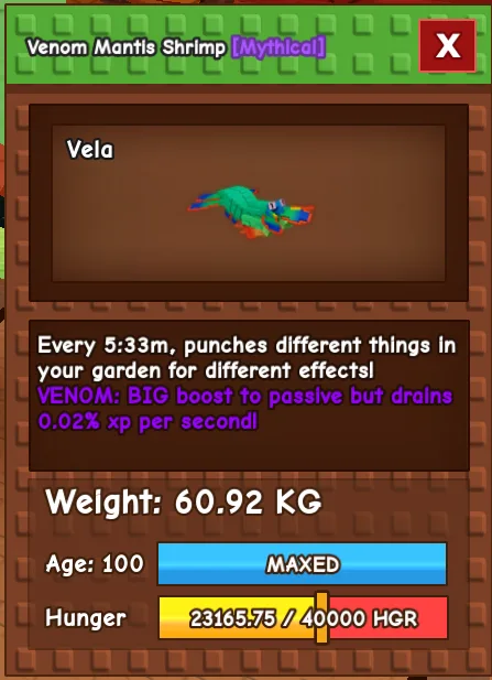60KG Huge VENOM Mantis Shrimp