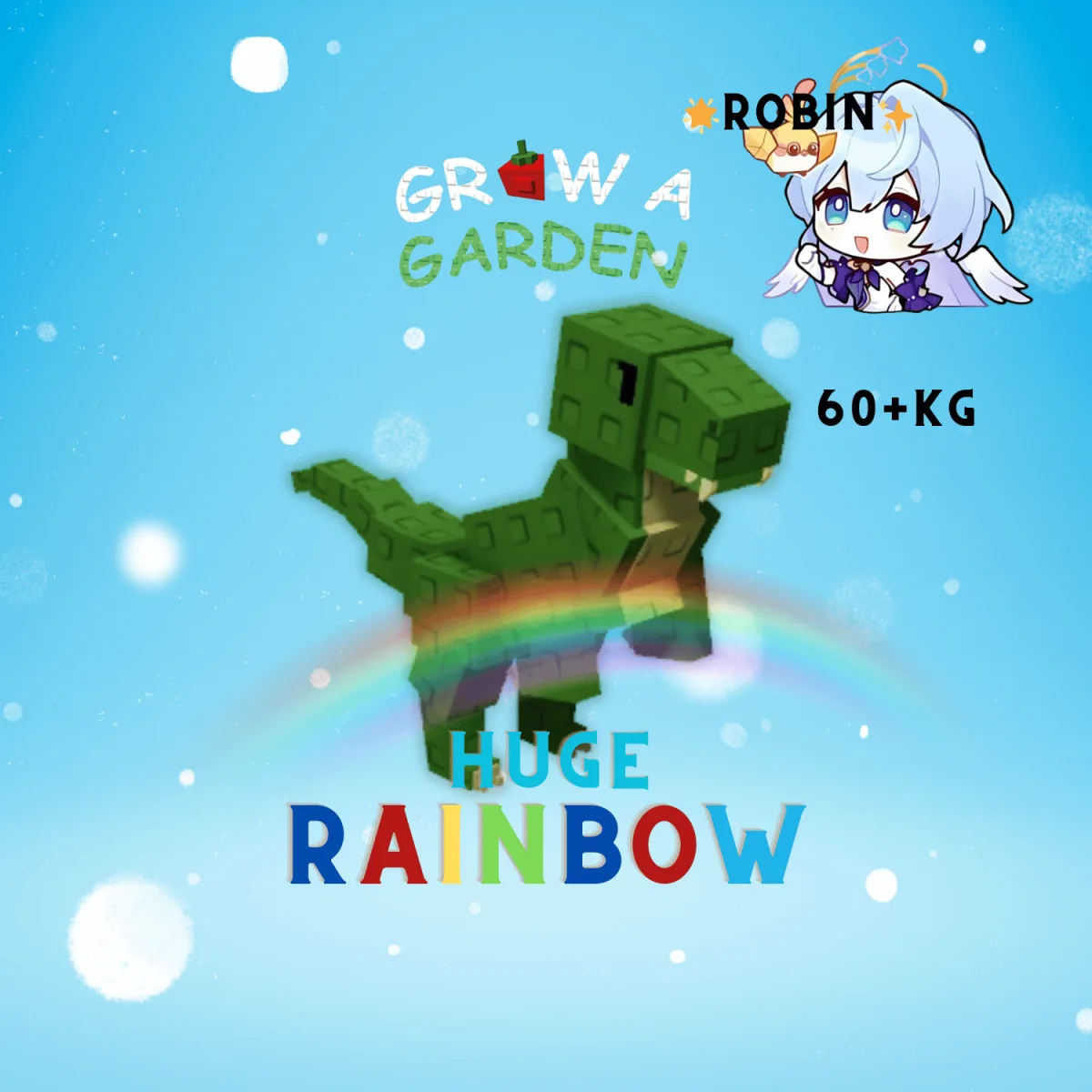 HUGE Rainbow T-Rex- 60-61+ KG - Grow a Garden — Account account