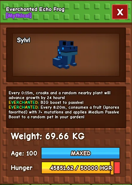 EVERCHANTED TITAN/HUGE ECHO FROG 60-69KG 15sec — Account account