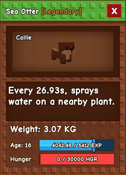 Sea Otter LEGENDARY Age 16 3.07KG