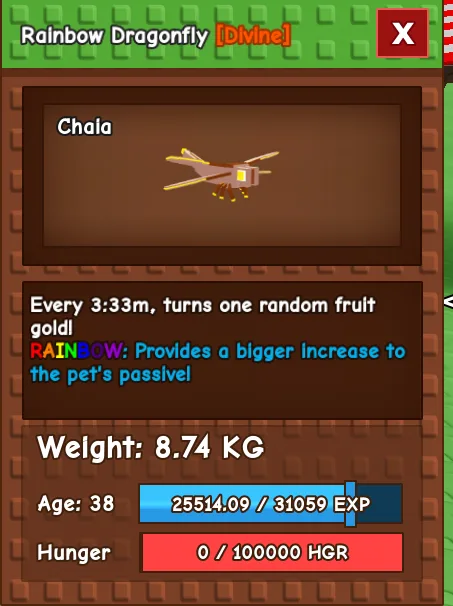 x1 rainbow dragonfly 3min 33 sec passive 8,74 kg age 38 1-2 min delivery — Account account