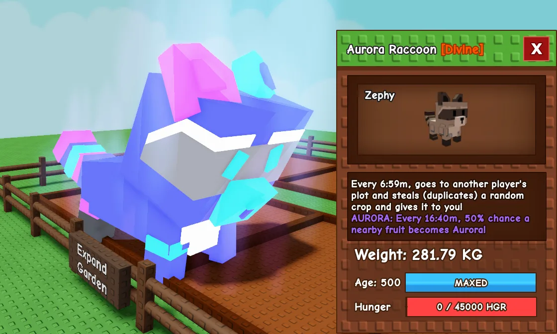 281.79kg Aurora Raccoon