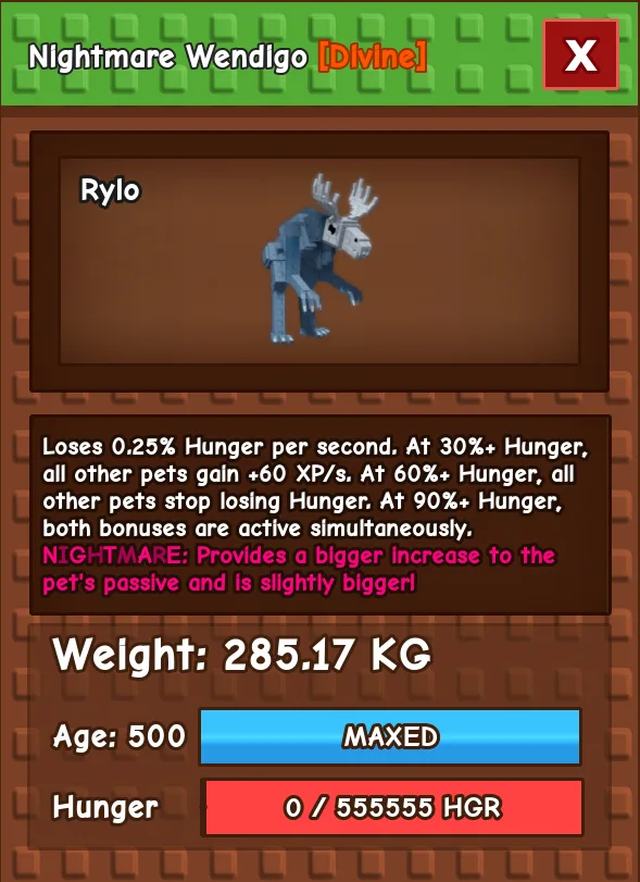 HUGE WENDIGO NM / VENOM / EVER 280KG+ AGE 500