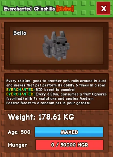 Everchanted Chinchilla 178KG Age 500
