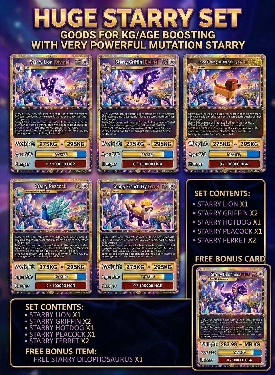 275KG 295KG HUGE STARRY SET -OP MUTATION GOODS FOR KG/AGE BOOSTING READY TO USE WITH FREE LIMITED STOCK