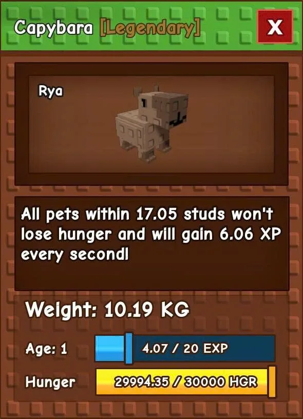Capybara Godly Level1 10,19KG ( Now )