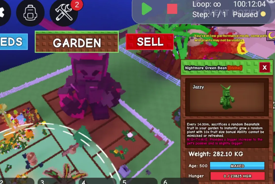 280kg+ Nightmare Greenbean super handsome//this is not moth//i run out of tag limitation//MAXED Age 500 // Huge Divine Pet // OP Beanstalk Sacrifice