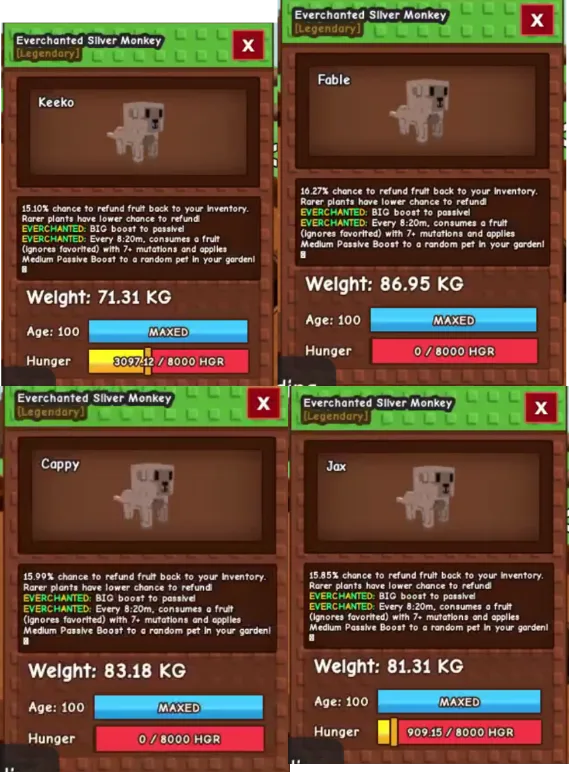 4 Titanic And Godly Size Silver Monkey // 63 Return Fruits Back // The pet for Magpie Farming toy method // Monkey Family//