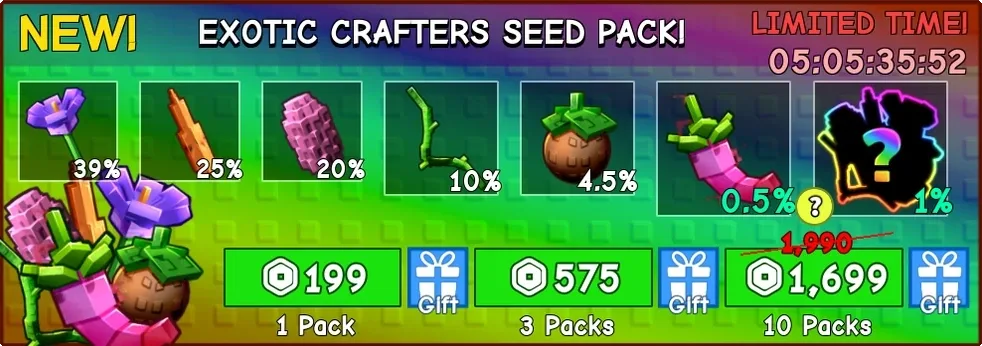 10x Exotic Crafters Seed Pack