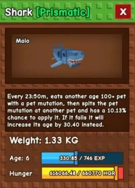SHARK (NEW OP DLC PET) NORMAL KG & FREE TO CHOOSE INSTANT DELIVERY