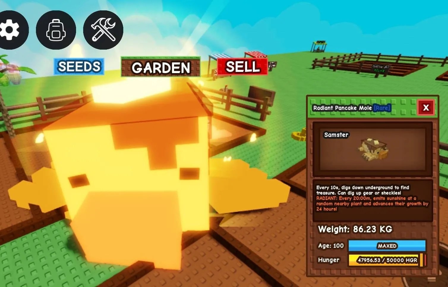 Titanic / Huge RADIANT Mole - 86.23 KG (Age 100) 10s cooldown